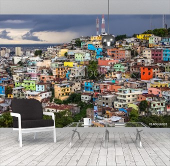 Picture of View to colorful neighborhood Las Penas from Santa Ana hill Guayaquil Ecuador